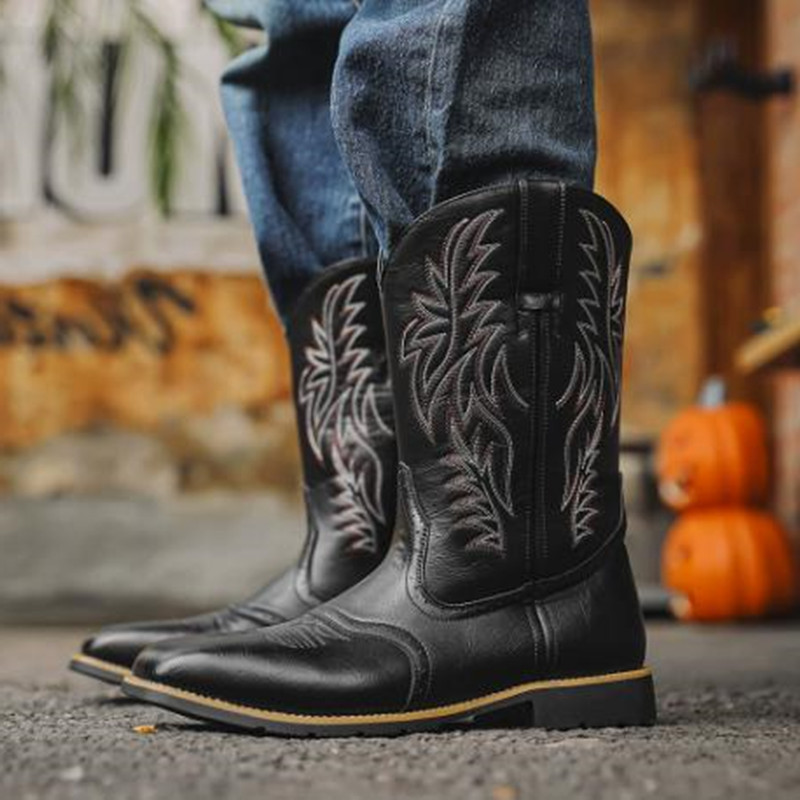 Embroidery Yes - Novas Botas Masculinas Altas com Bordado