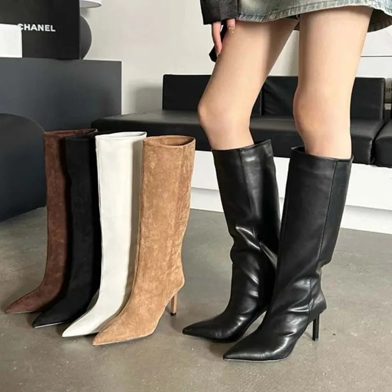 Embroidery Yes - Mulheres de luxo botas longas moda
