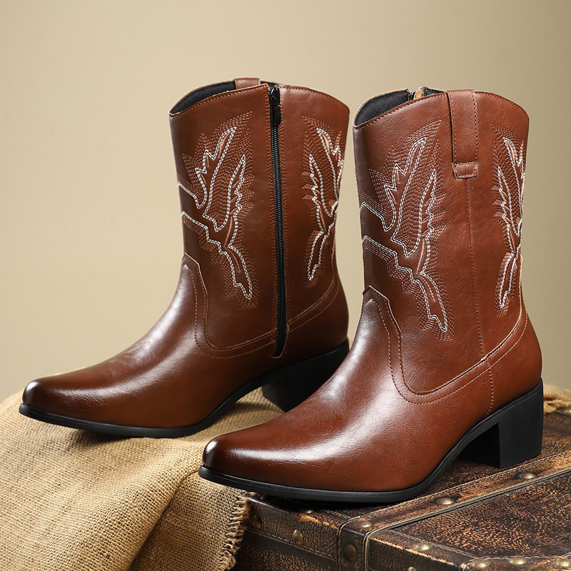 Embroidery Yes - 2026 homens clássico retro ocidental botas