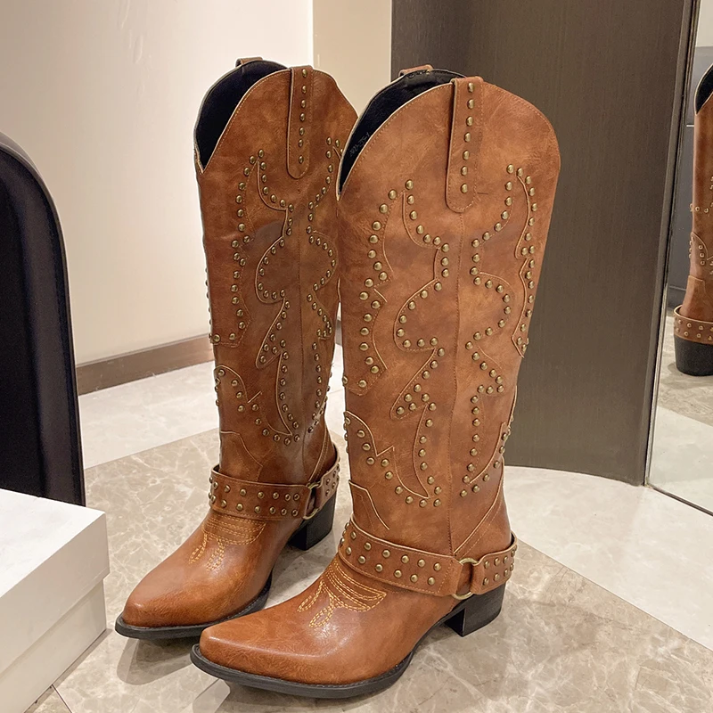 Embroidery Yes - Outono inverno fivela de cinto rebite