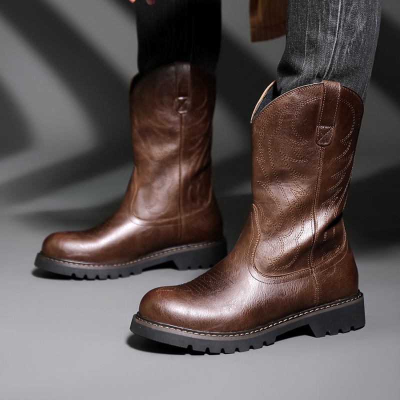 Embroidery Yes - Moda masculina botas de cowboy novo