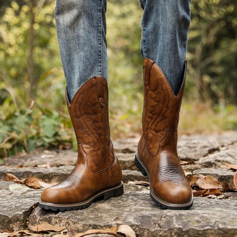 Botas de cowboy masculinas gót - Embroidery Yes avaliação e preço