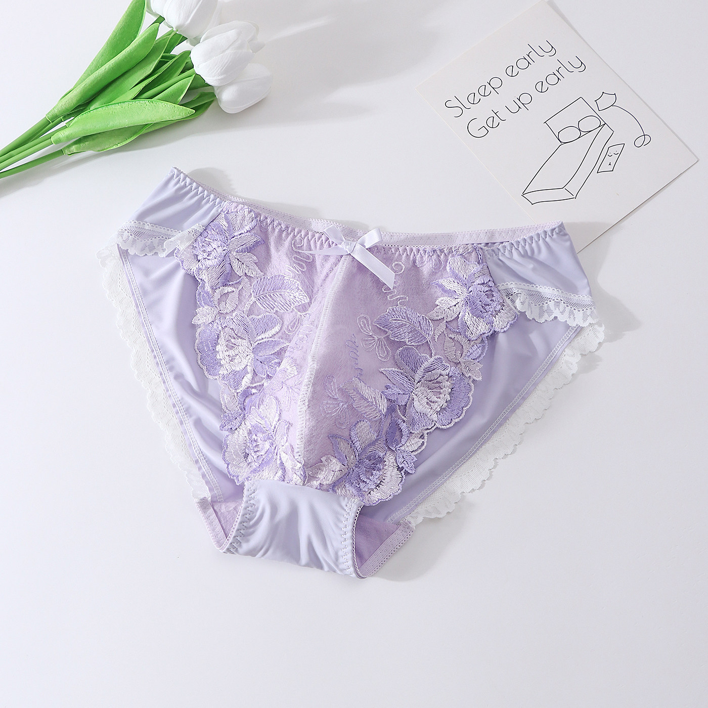 Cuecas de Renda Floral Rosa de - Embroidery Gift avaliação e preço