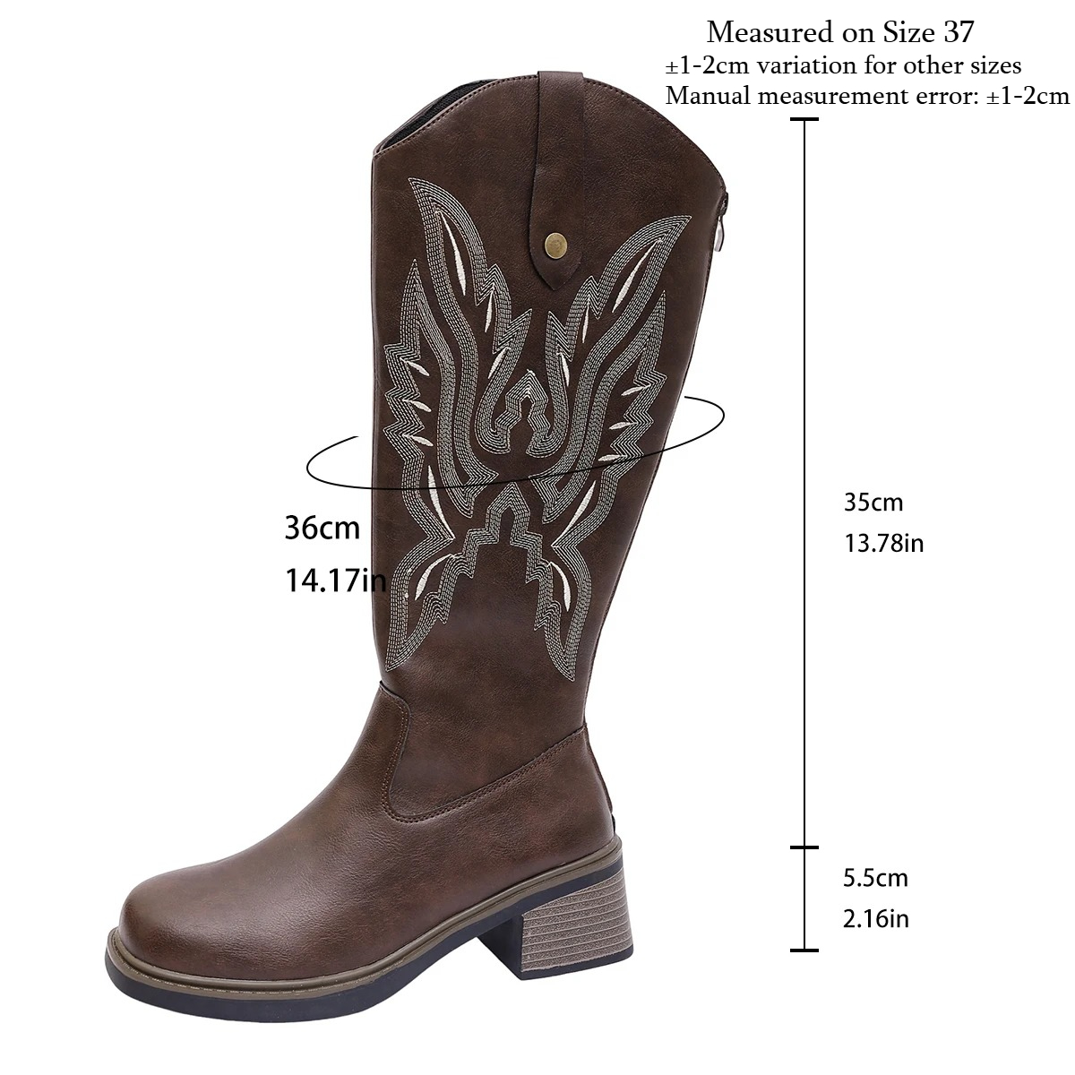 Botas Femininas Retrô de Cano  - Embroidery Yes avaliação e preço