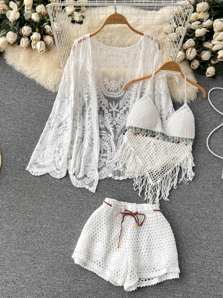 Conjunto de Verão Novo para Mu - Embroidery Cardigan avaliação e preço