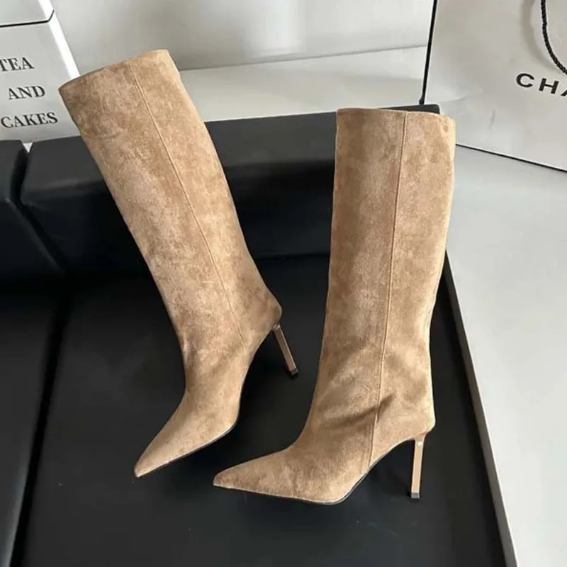 Mulheres de luxo botas longas  - Embroidery Yes avaliação e preço
