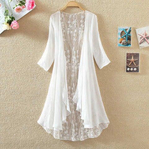 Cardigã Boho de Verão para Mul - Embroidery Cardigan avaliação e preço