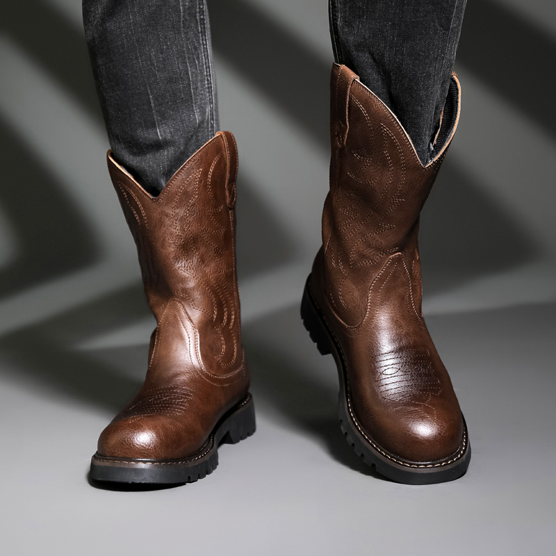 Moda masculina botas de cowboy - Embroidery Yes avaliação e preço