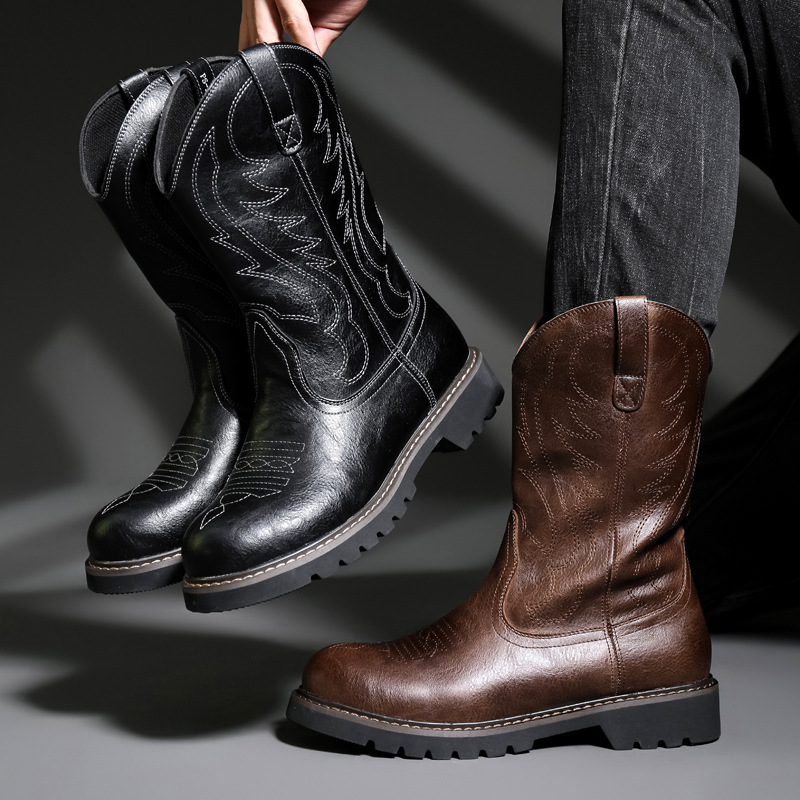 Moda masculina botas de cowboy - Embroidery Yes avaliação e preço