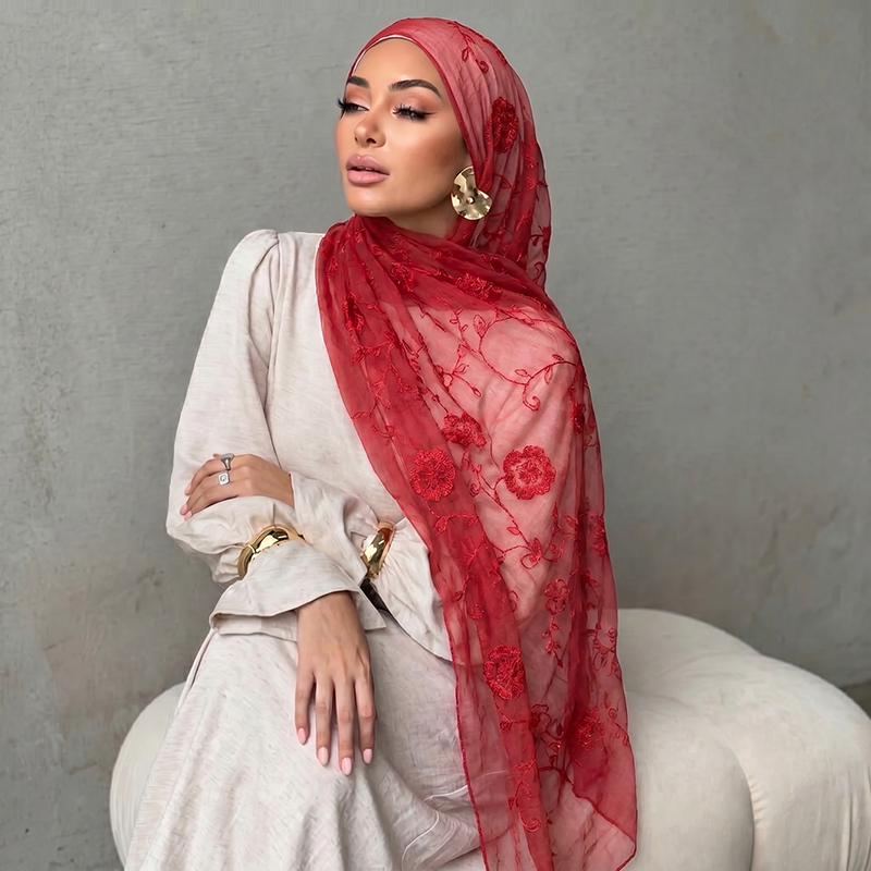 Lenço Hijab Muçulmano com Bord - Embroidery Fashion avaliação e preço