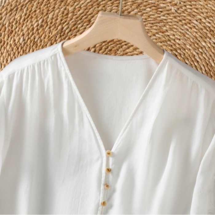 Camisa Casual de Algodão e Lin - Embroidery Cardigan avaliação e preço