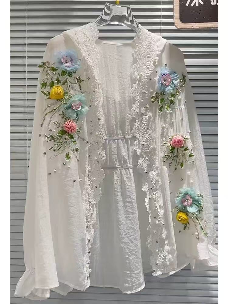 Camisas protetoras com capuz b - Embroidery Cardigan avaliação e preço